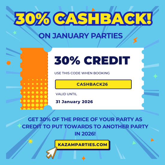 Get 30% cashback on January parties